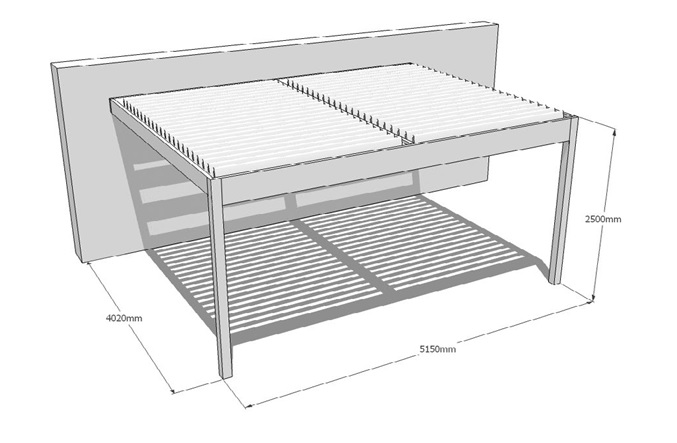 Modèle Classic L pergola bioclimatique solisystème par Cauchi Design 13012